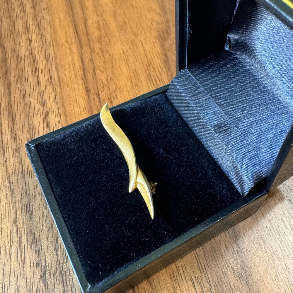 SOLID 18K GOLD ANGELA CUMMINGS VINTAGE 1984 SEAGULL PIN BROOCH - Picture 3 of 9